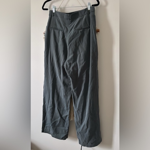 Reformation Mason High Rise Relaxed Wide Leg Pants Slate Gray 10 - Picture 3 of 5